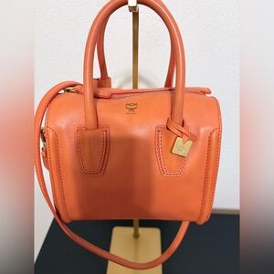 MCM Vibrant Orange Mini Crossbody Bag